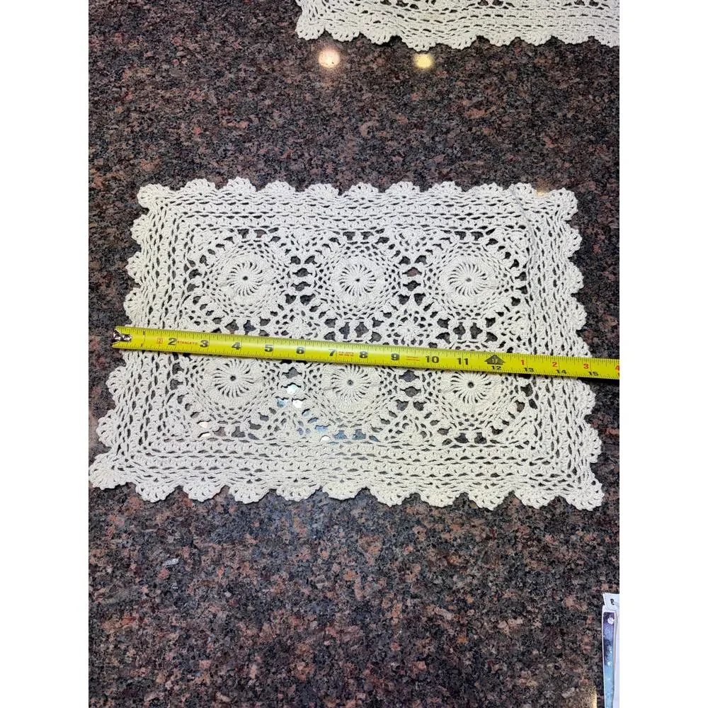 Vintage Crochet Lace Cream Doily 10.5